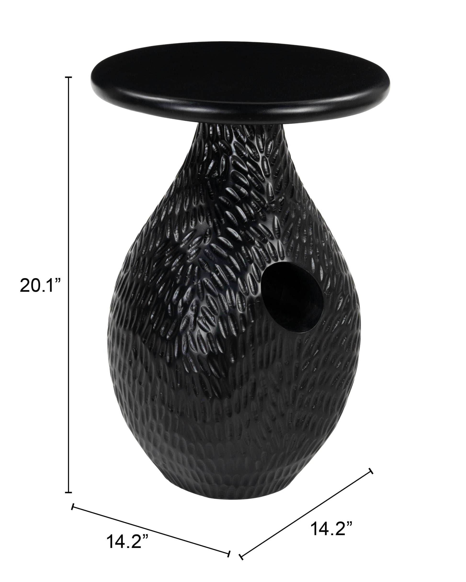 Piho Black Side Table - Ornate Home