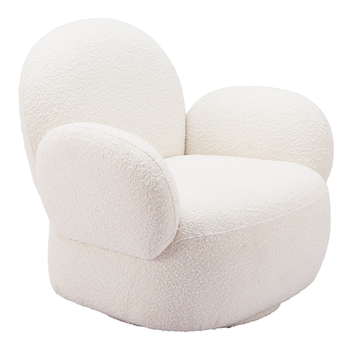 Pilka White Swivel Chair - Ornate Home