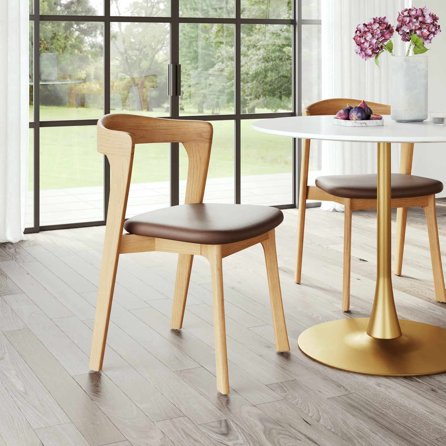 Pioro Brown & Natural Dining Chair (Set of 2) - Ornate Home