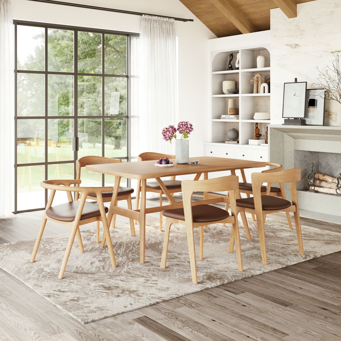 Pioro Brown & Natural Dining Chair (Set of 2) - Ornate Home