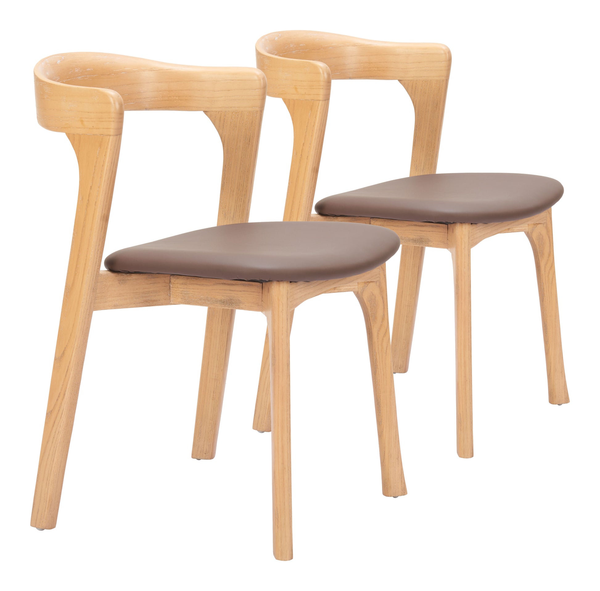 Pioro Brown & Natural Dining Chair (Set of 2) - Ornate Home