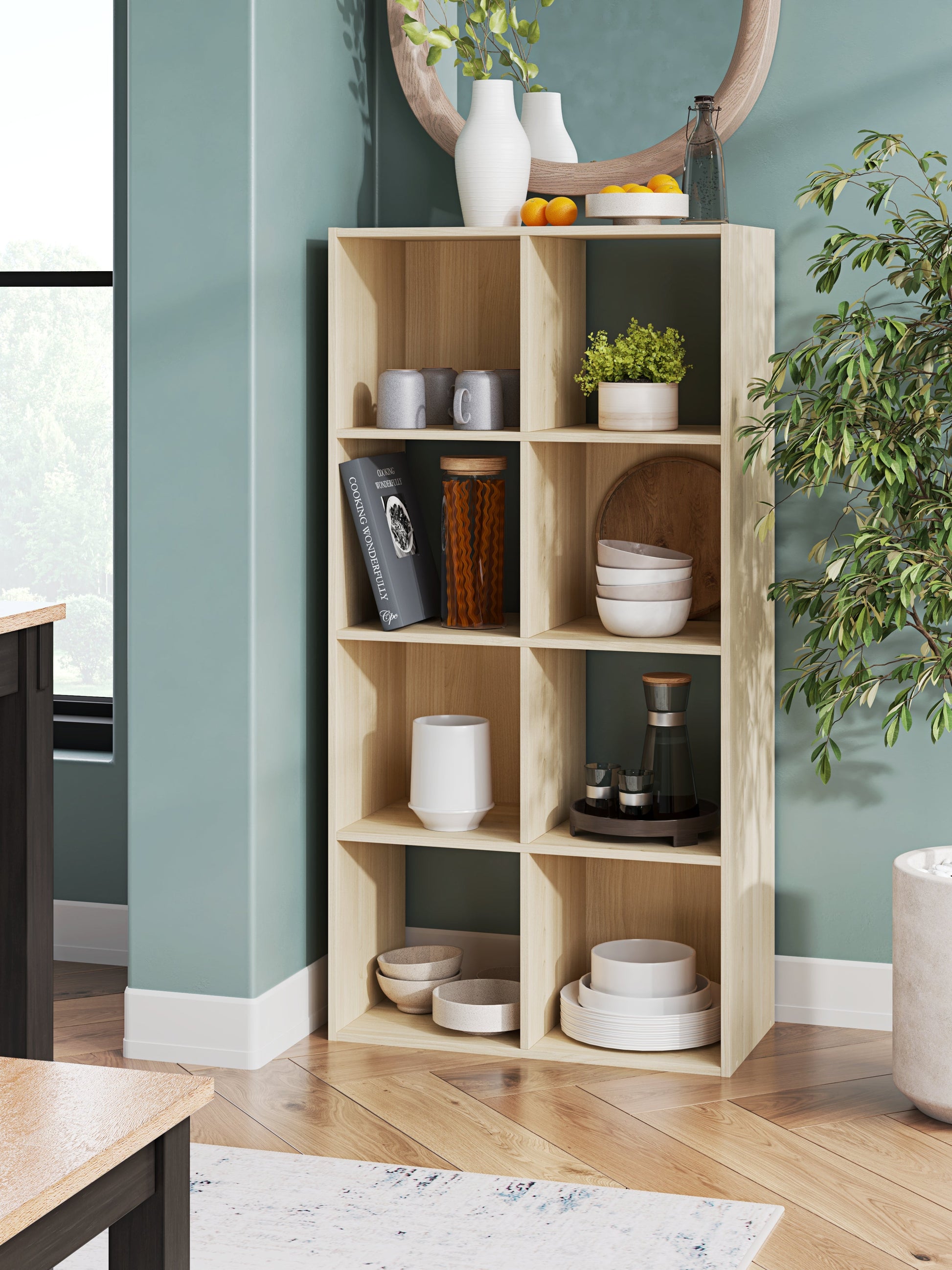 Piperton Tan Eight Cube Organizer- Viva Furn