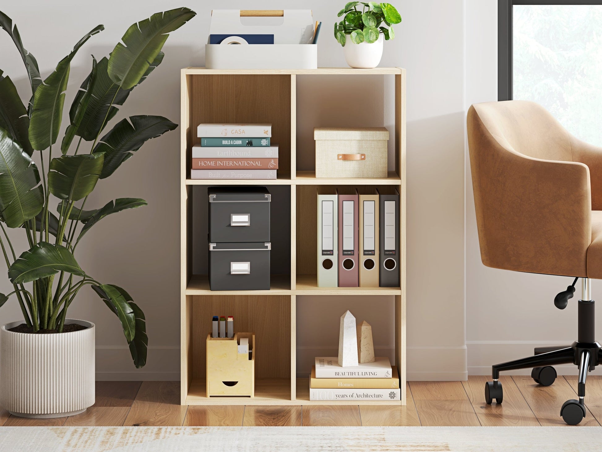 Piperton Tan Six Cube Organizer- Viva Furn