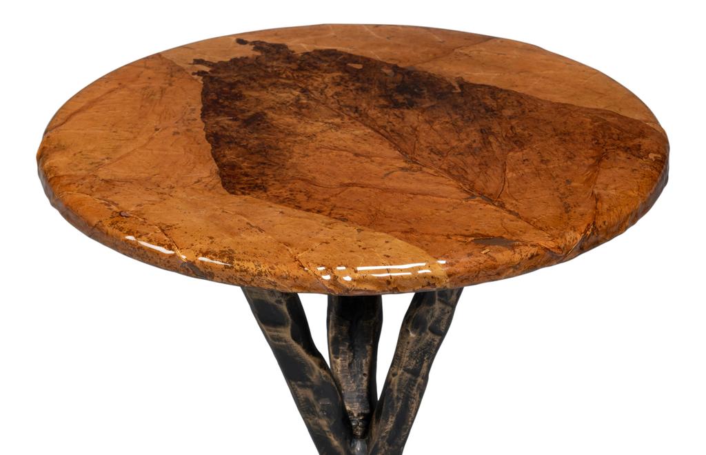 Planter's Brown/Brass Side Table - Ornate Home