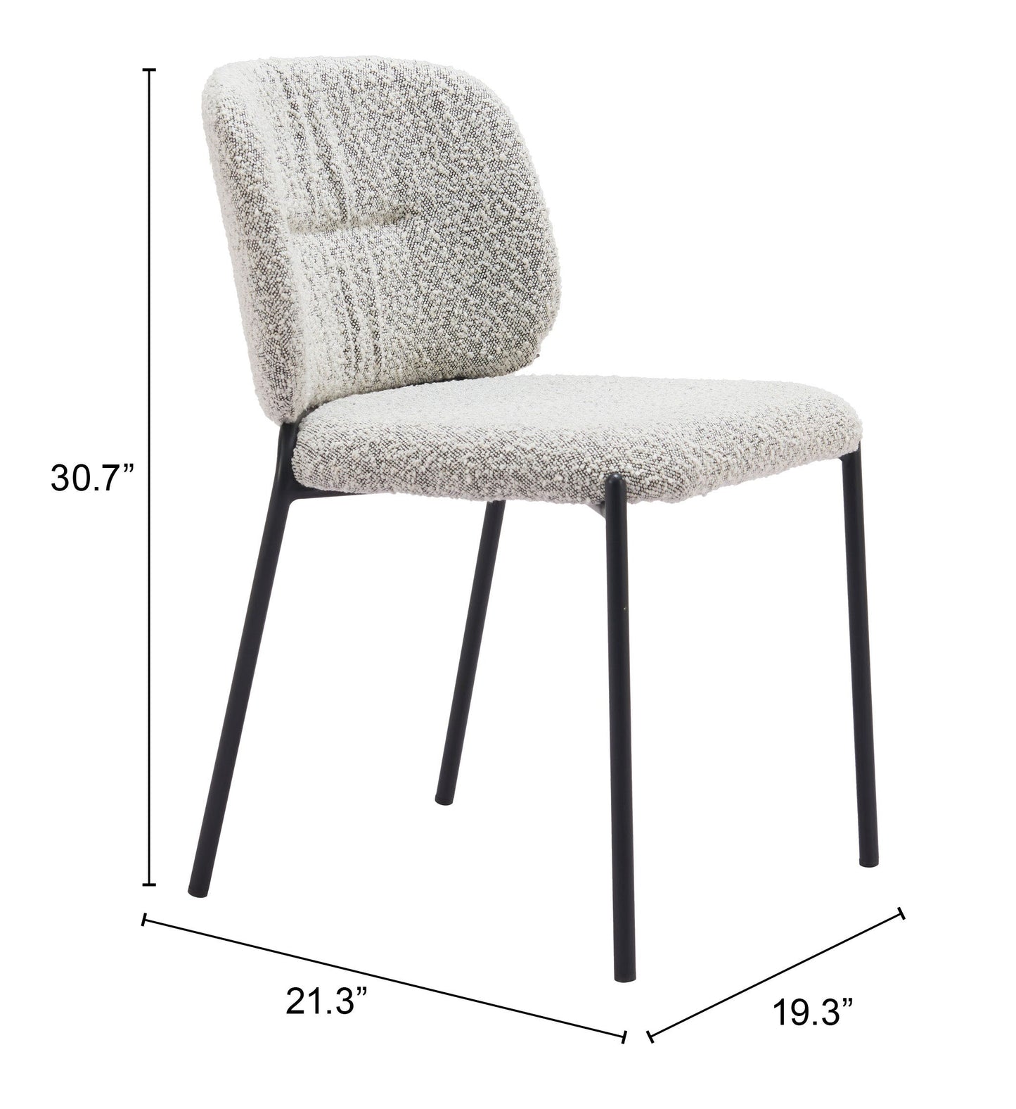 Plat Gray Dining Chair (Set of 2) - Ornate Home