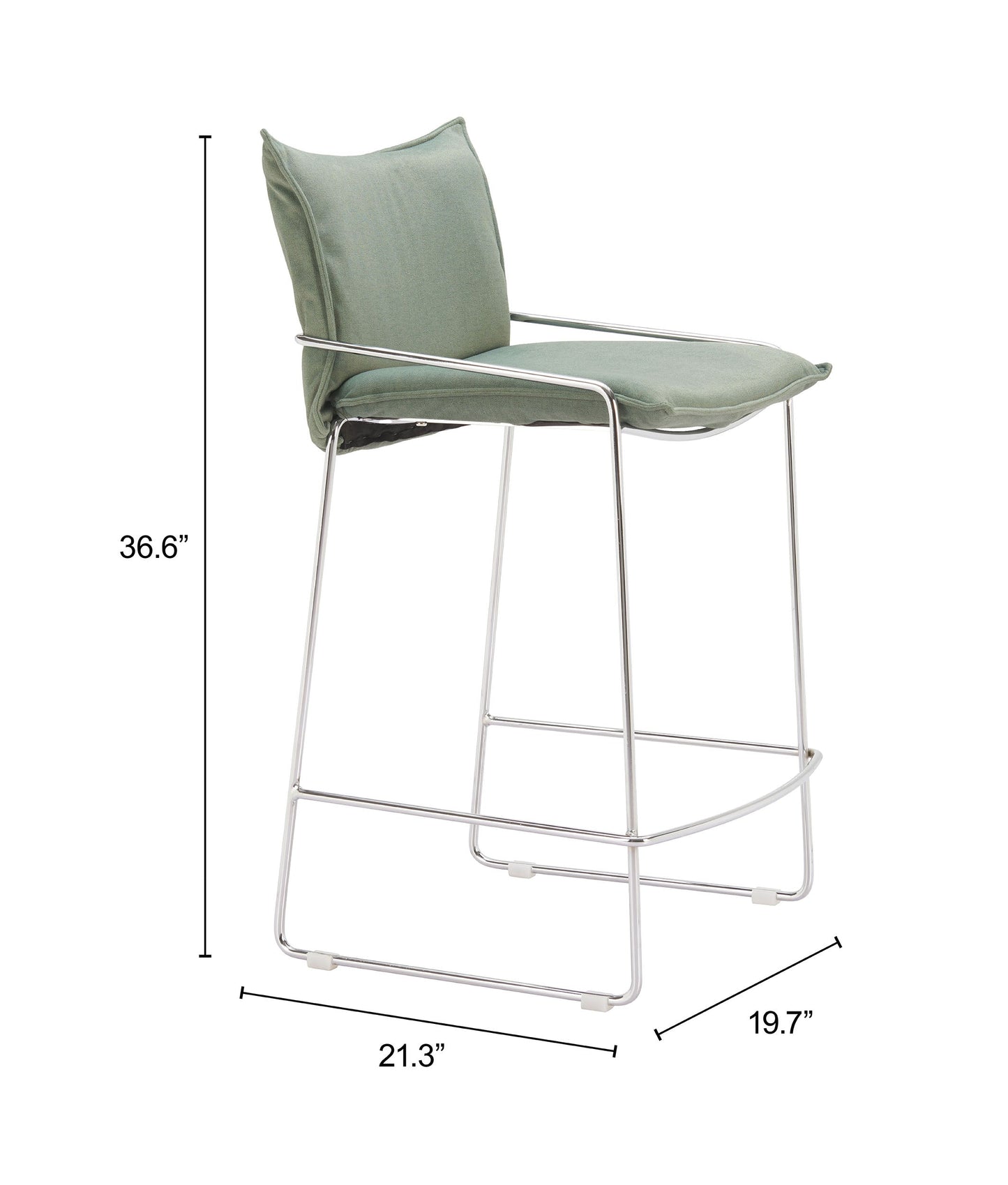 Pola Green Counter Stool - Ornate Home