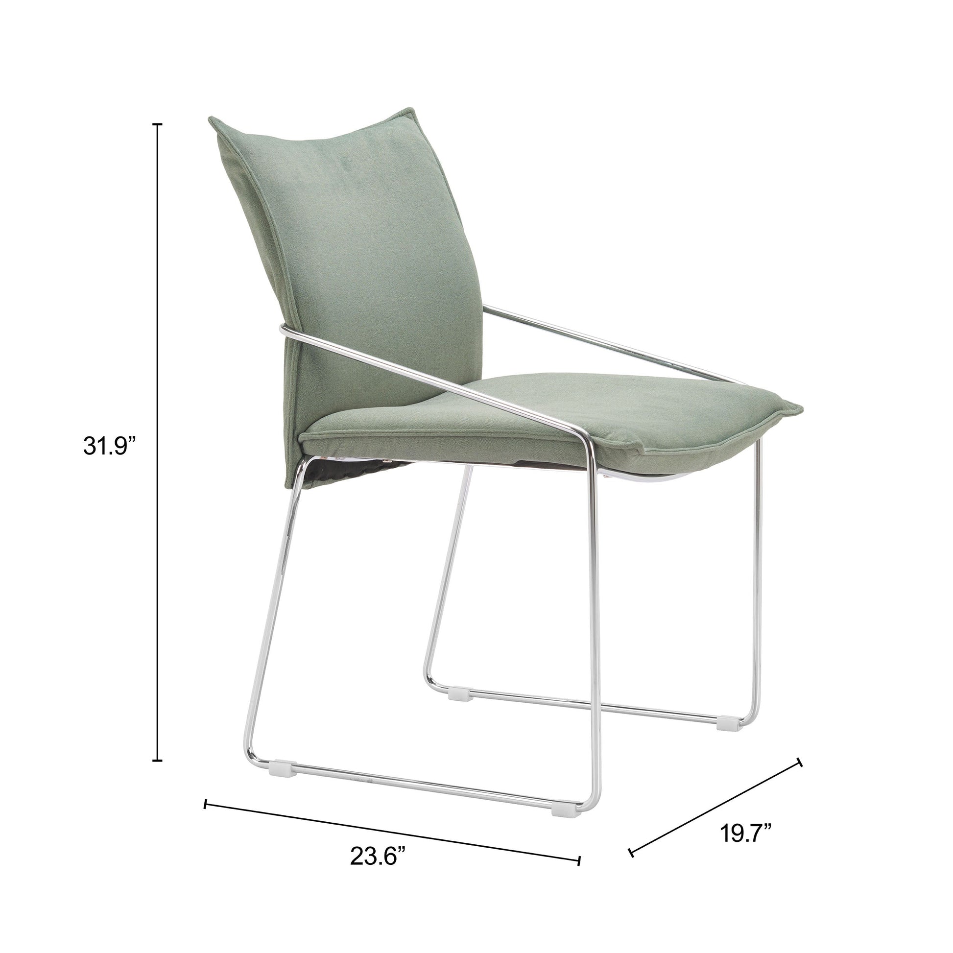 Pola Green Dining Chair (Set of 2) - Ornate Home