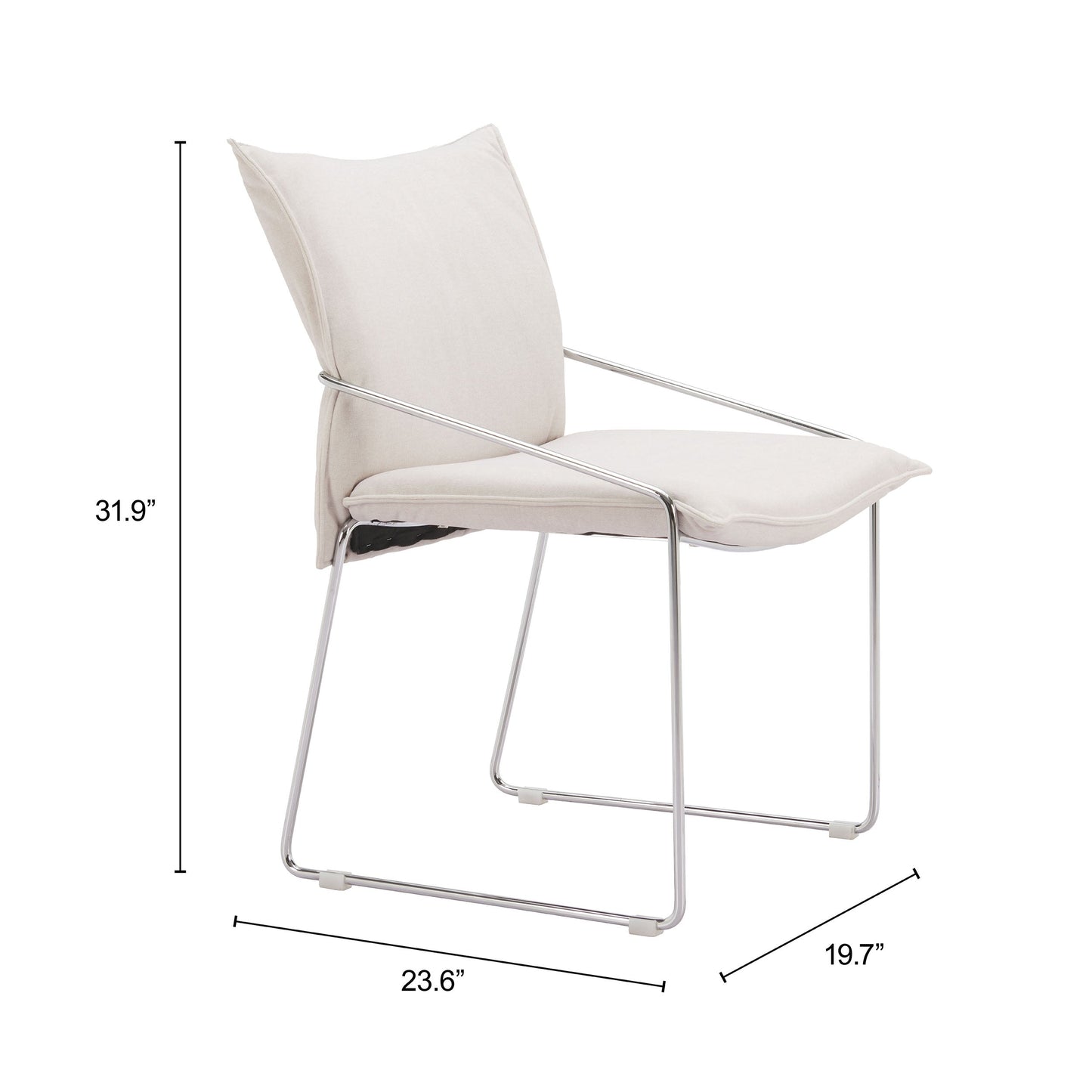 Pola White Dining Chair (Set of 2) - Ornate Home