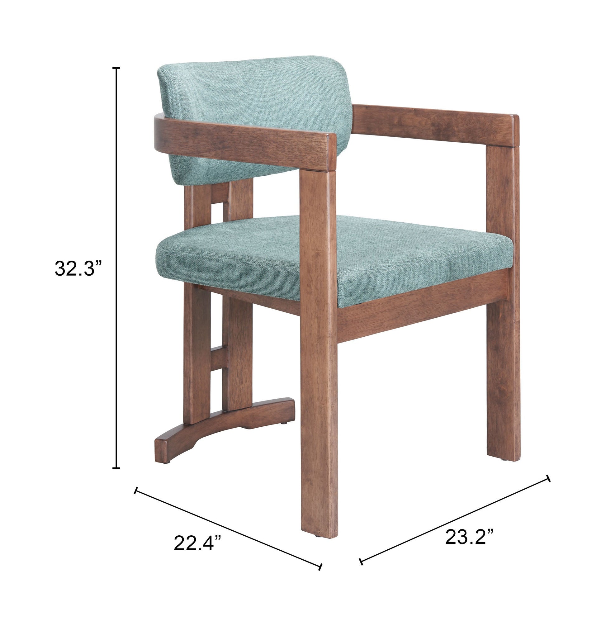 Poly Moss Gray & Walnut Dining Chair - Ornate Home