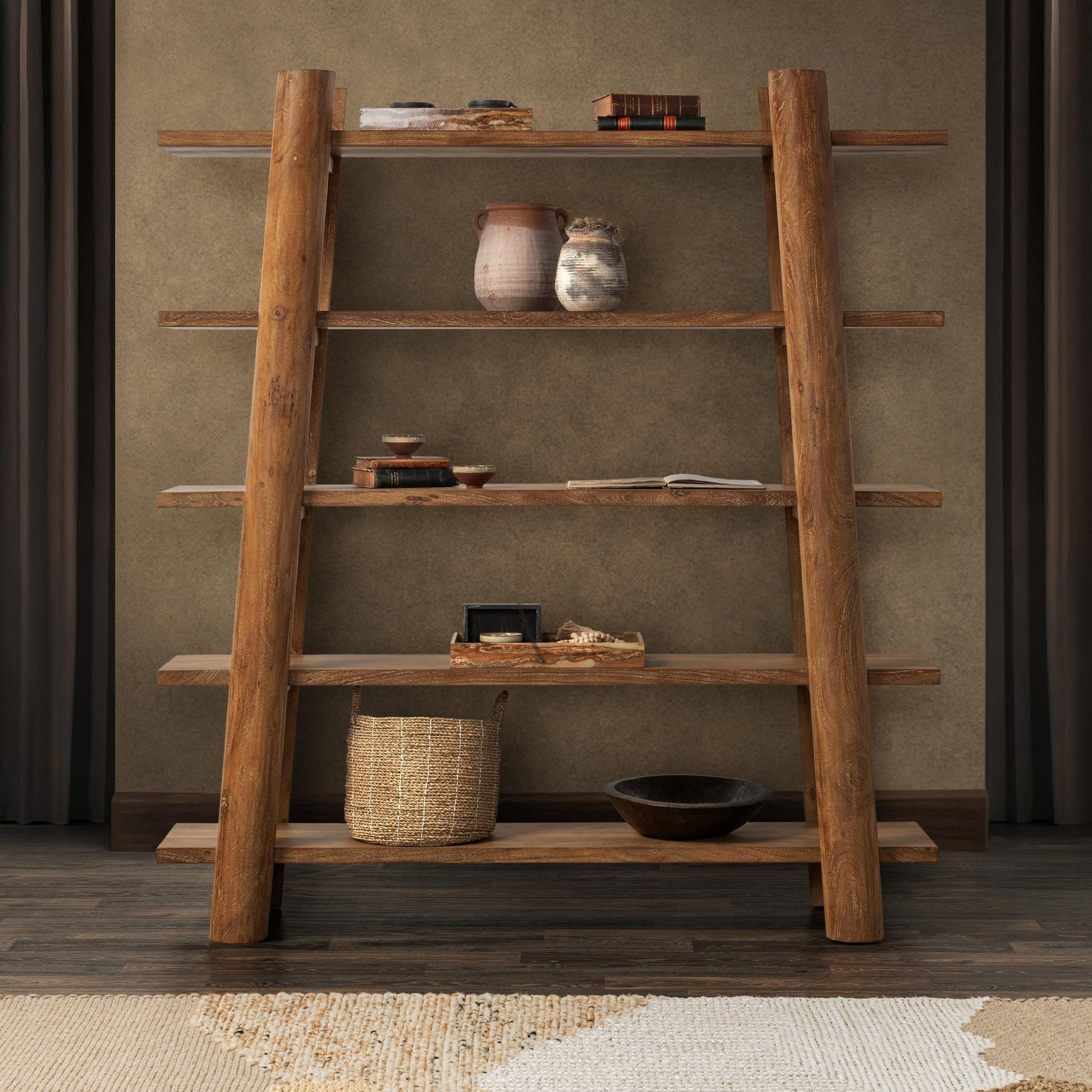 Pomona Golden Wheat Bookshelf - Ornate Home