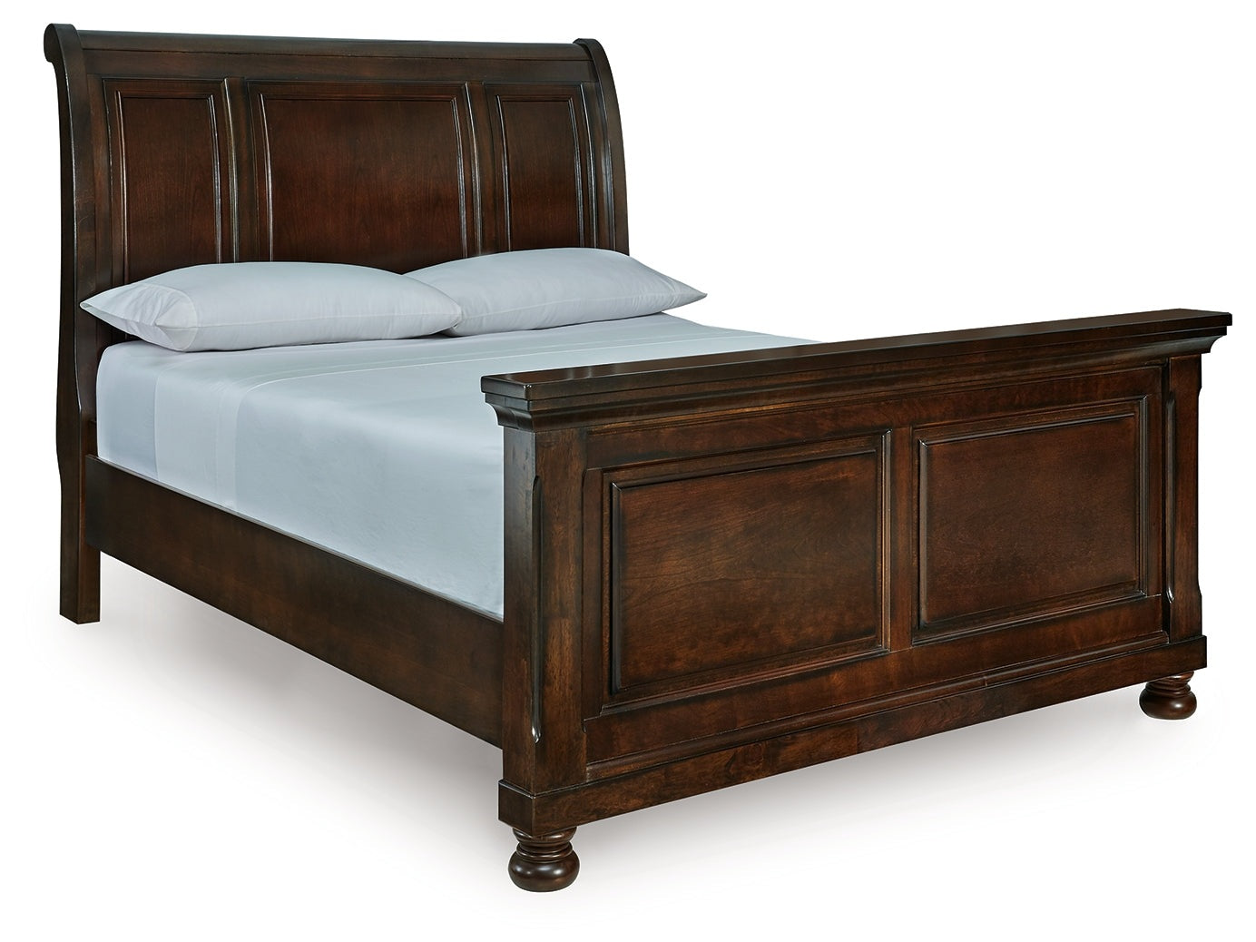 Porter Rustic Brown Queen Sleigh Bed- Viva Furn