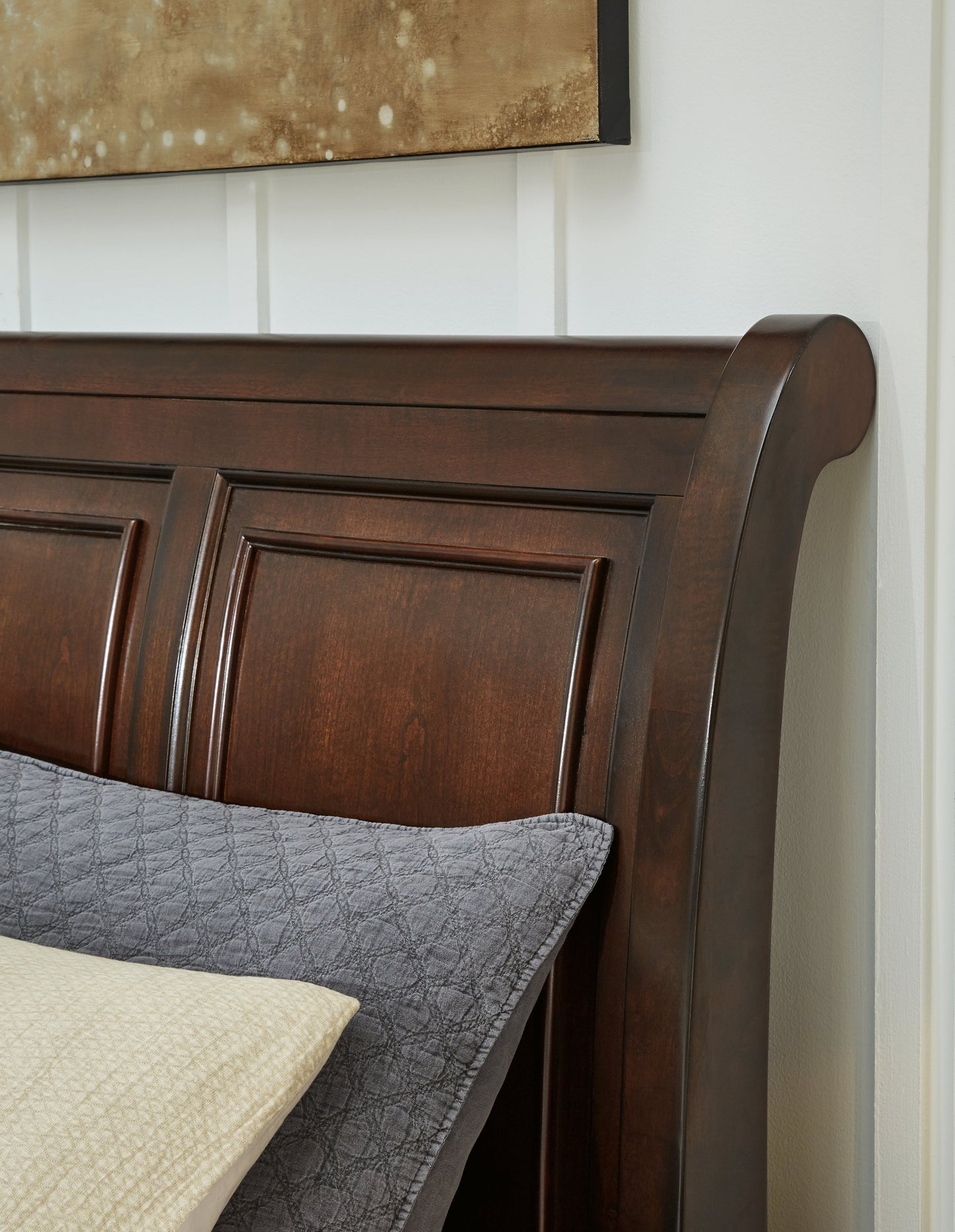 Porter Rustic Brown Queen Sleigh Bed- Viva Furn