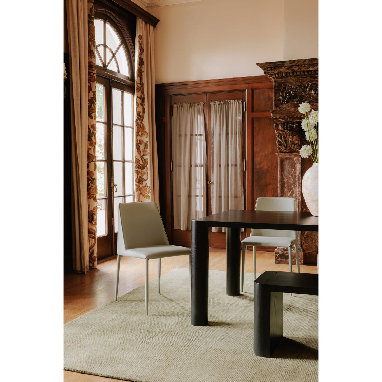 Post Black Small Dining Bench - Ornate Home