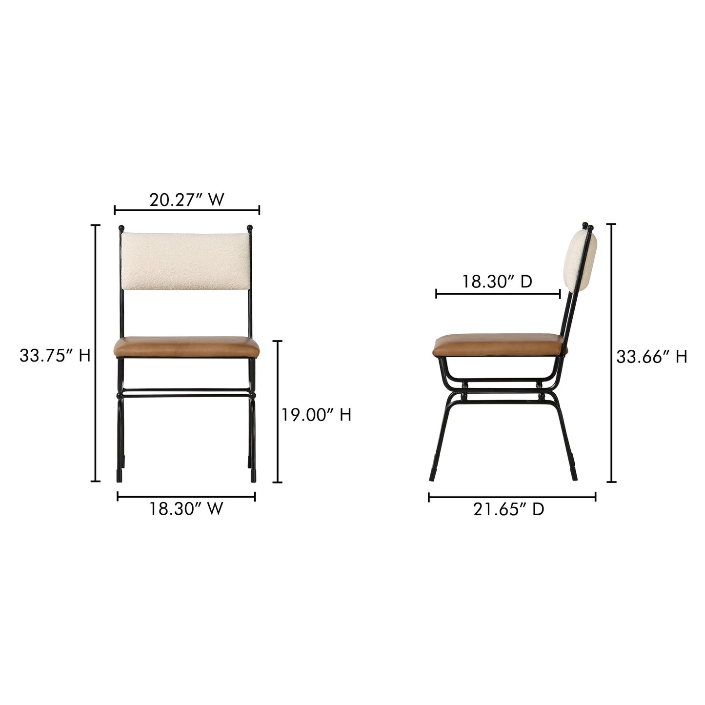 Posta Brown Leather Dining Chair - Ornate Home