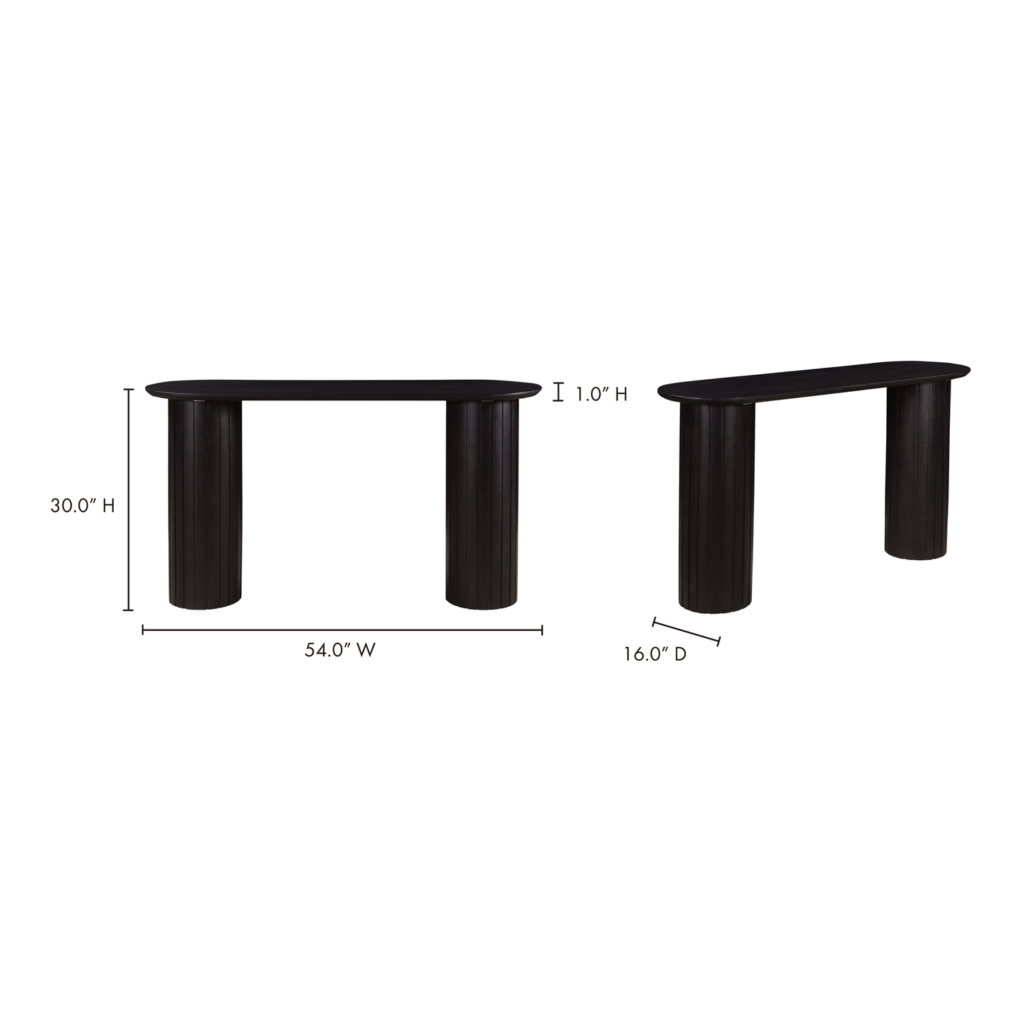 Povera Black Console Table - Ornate Home