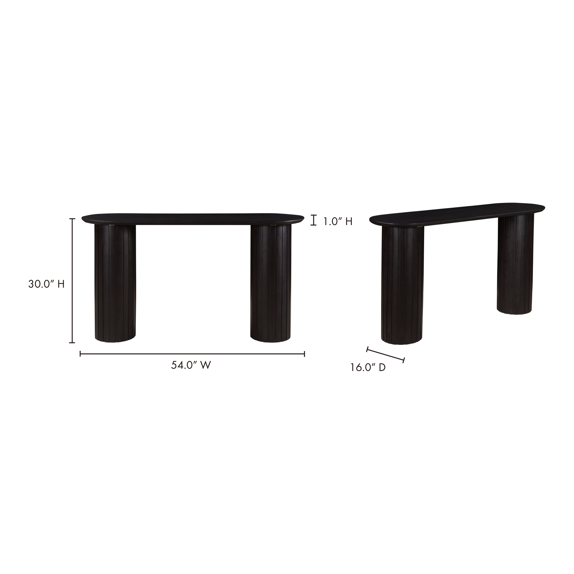 Povera Black Console Table - Ornate Home
