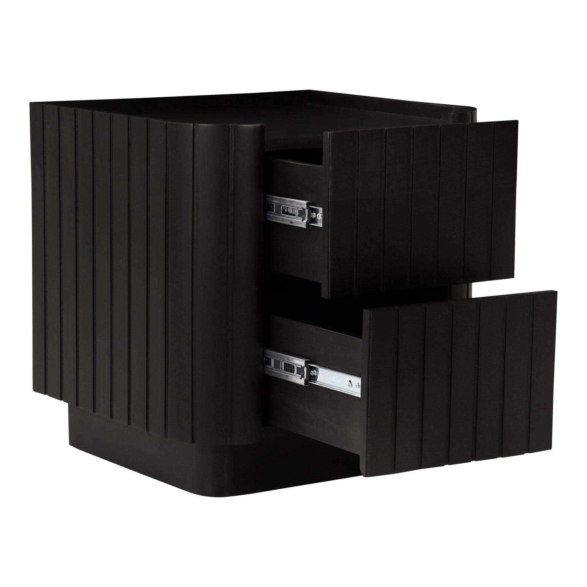 Povera Black Nightstand - Ornate Home