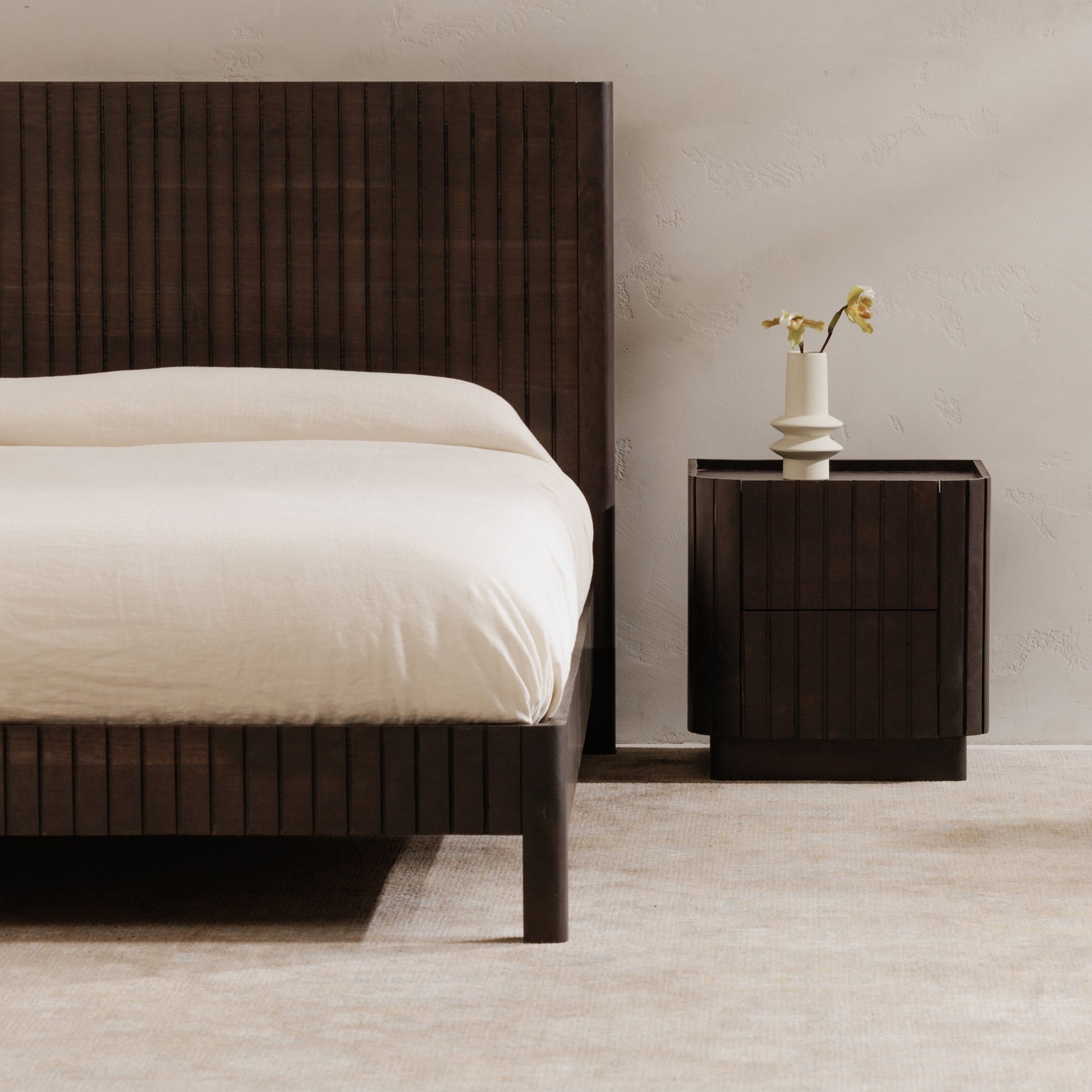 Povera Black Nightstand - Ornate Home