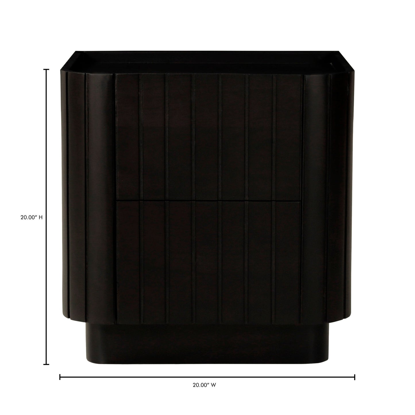 Povera Black Nightstand - Ornate Home