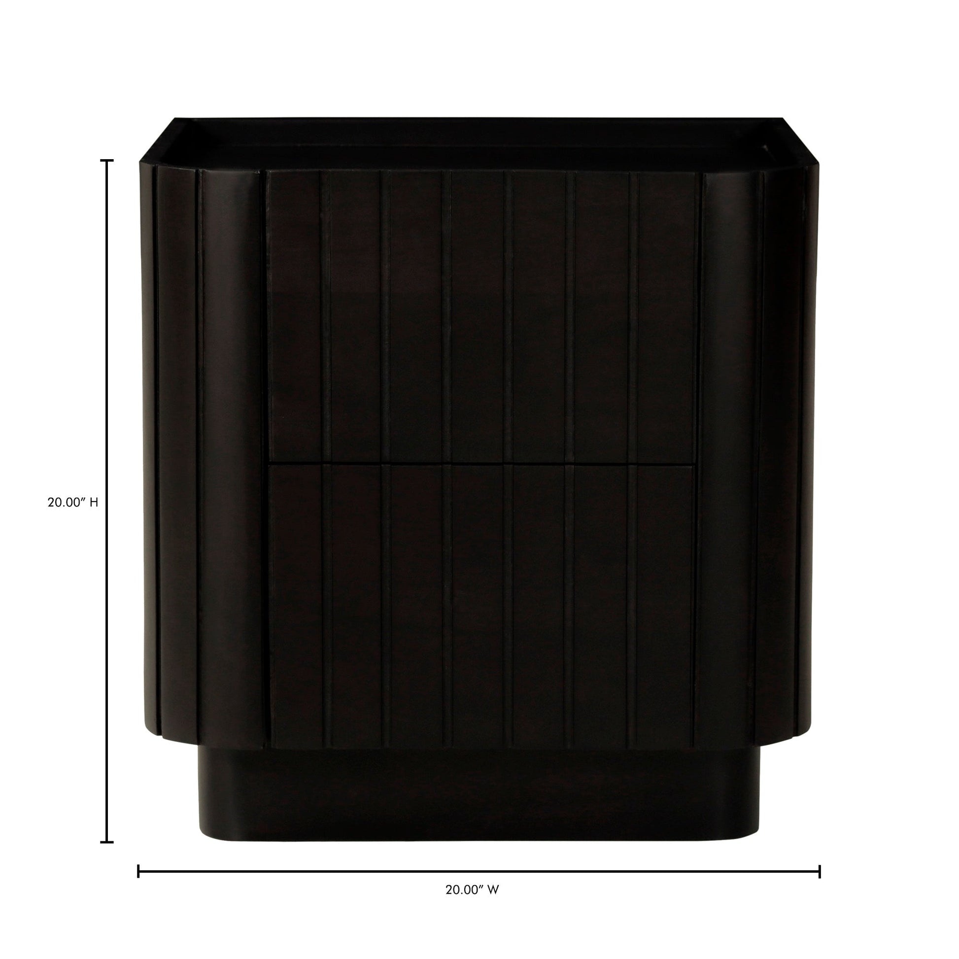 Povera Black Nightstand - Ornate Home