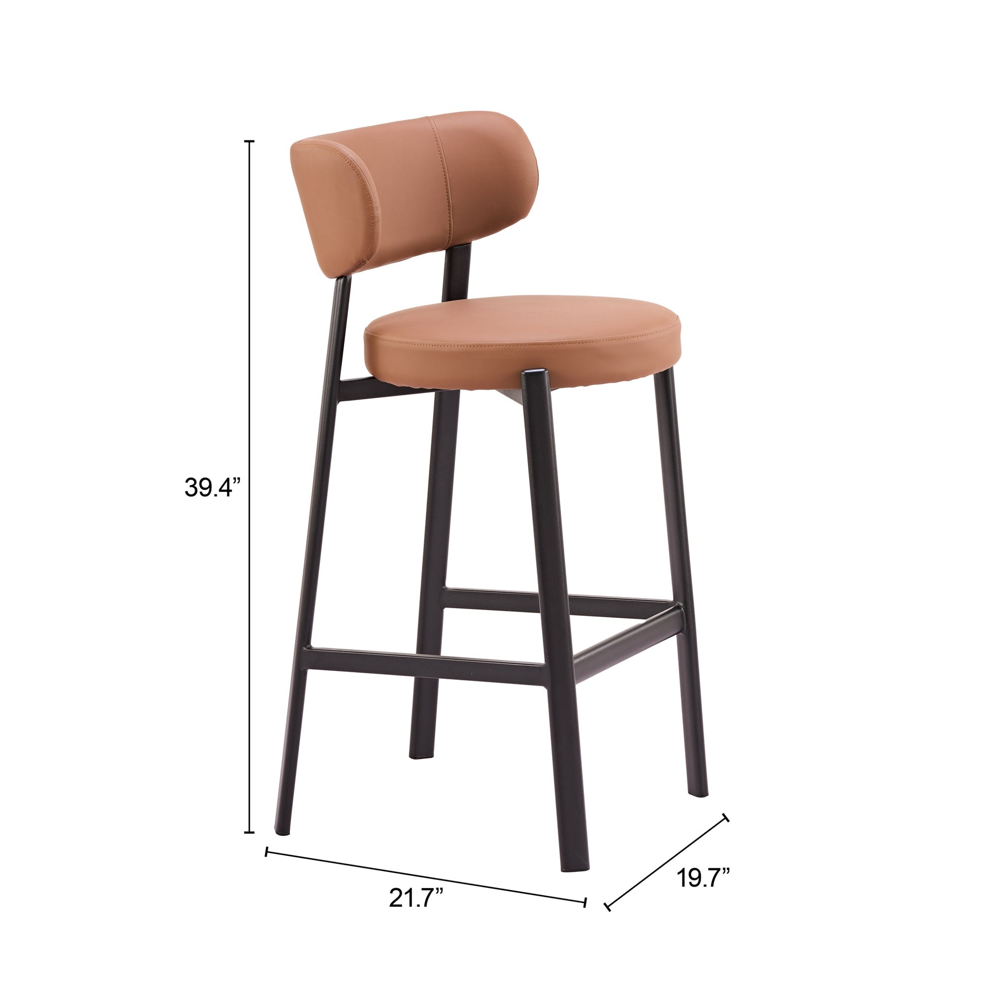 Prairie Brown Barstool (Set of 2) - Ornate Home