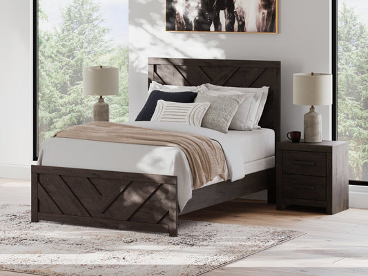 Prendonea Charcoal Full Panel Youth Bed- Viva Furn