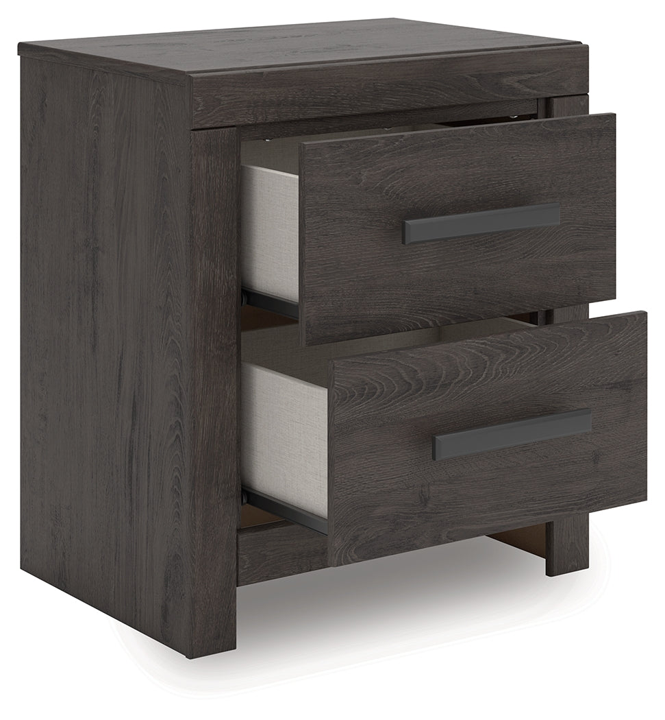 Prendonea Charcoal Nightstand- Viva Furn