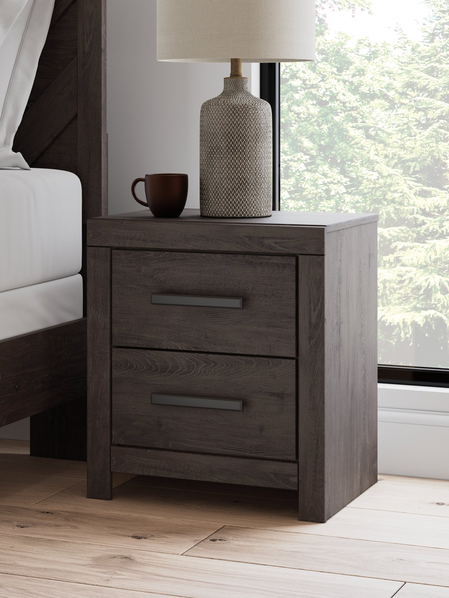 Prendonea Charcoal Nightstand- Viva Furn