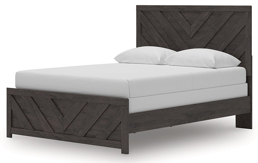 Prendonea Charcoal Queen Panel Bed- Viva Furn