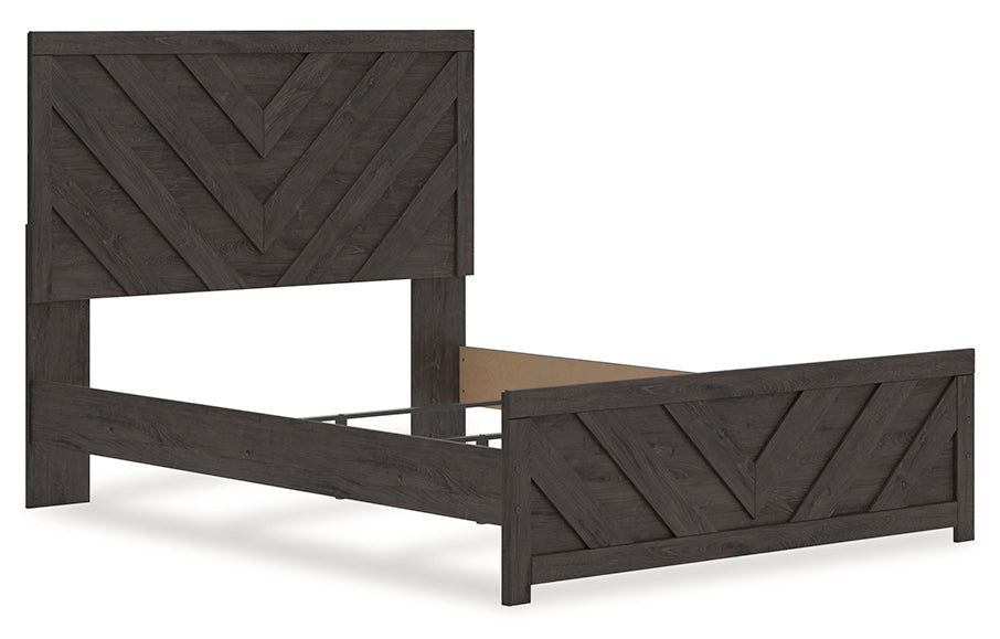 Prendonea Charcoal Queen Panel Bed- Viva Furn
