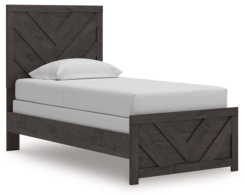 Prendonea Charcoal Twin Panel Youth Bed- Viva Furn