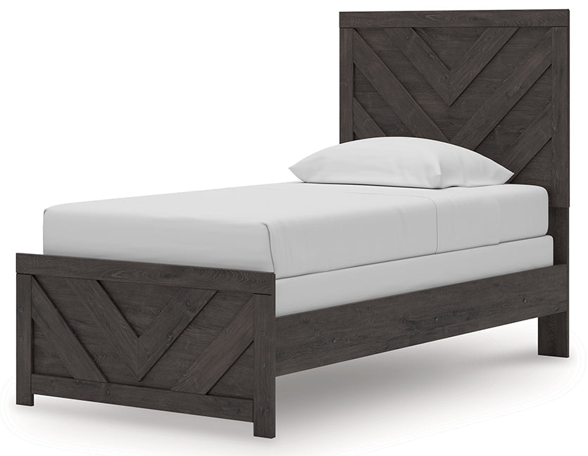 Prendonea Charcoal Twin Panel Youth Bed- Viva Furn