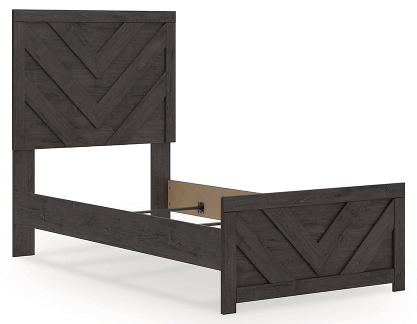 Prendonea Charcoal Twin Panel Youth Bed- Viva Furn