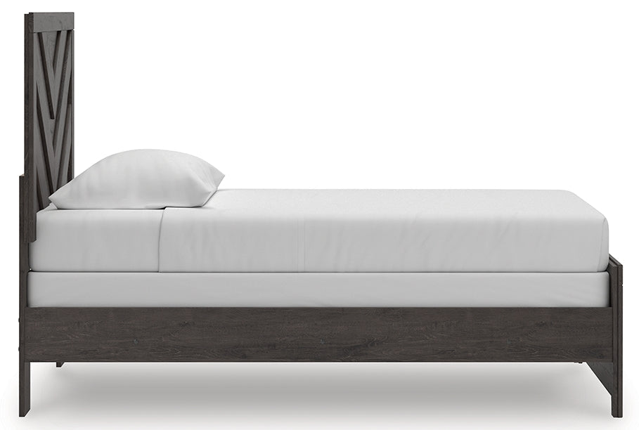 Prendonea Charcoal Twin Panel Youth Bed- Viva Furn