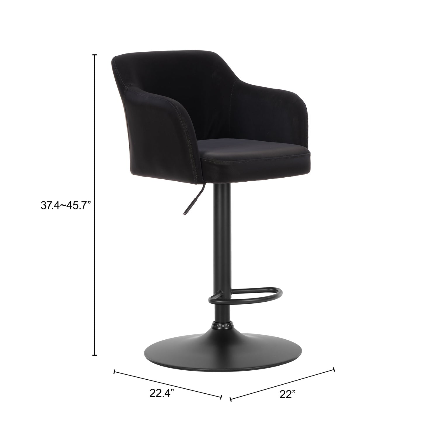 Prescott Black Barstool - Ornate Home