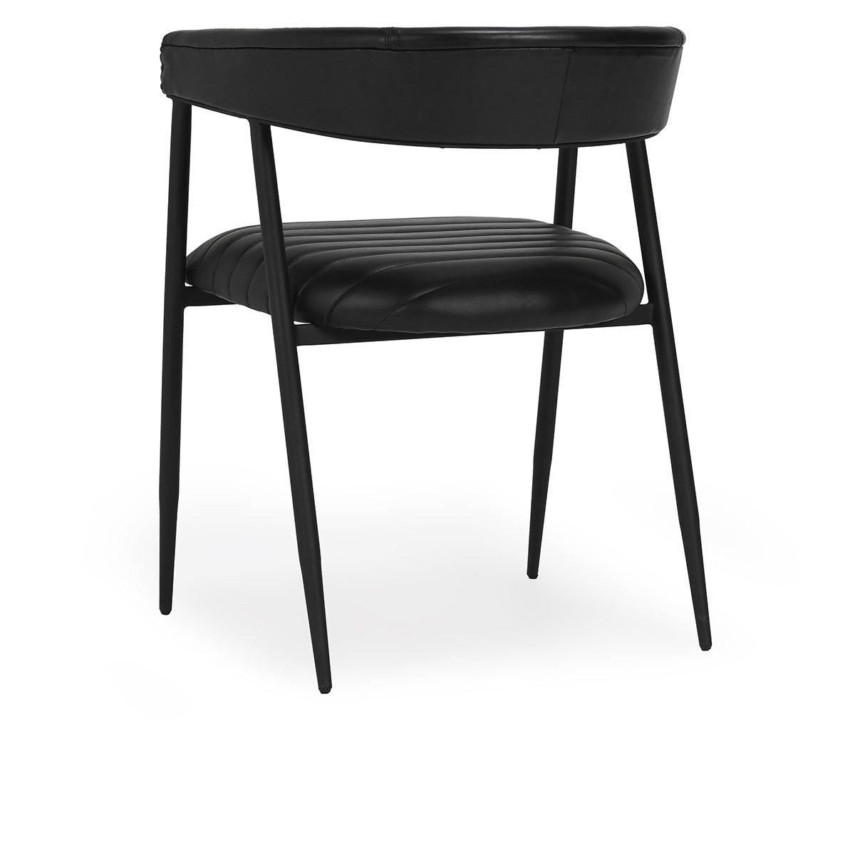 Preston Black Leather Dining Chair - Ornate Home