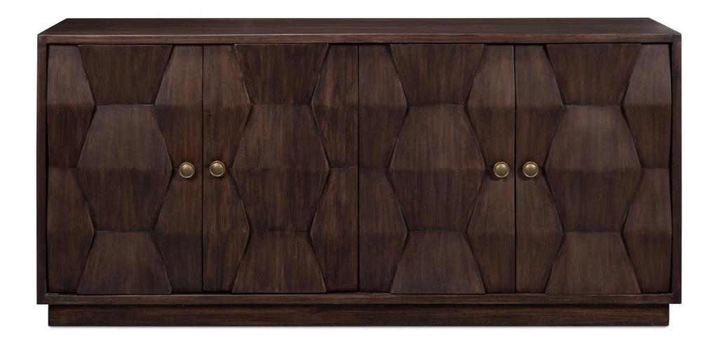 Preston Brown Four Door Sideboard - Ornate Home