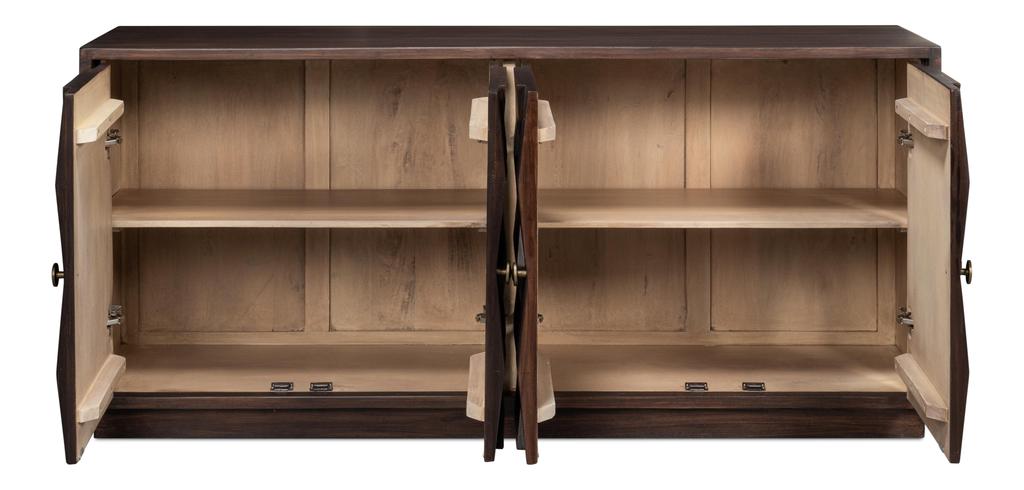 Preston Brown Four Door Sideboard - Ornate Home