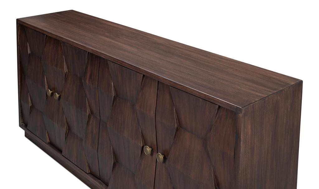 Preston Brown Four Door Sideboard - Ornate Home