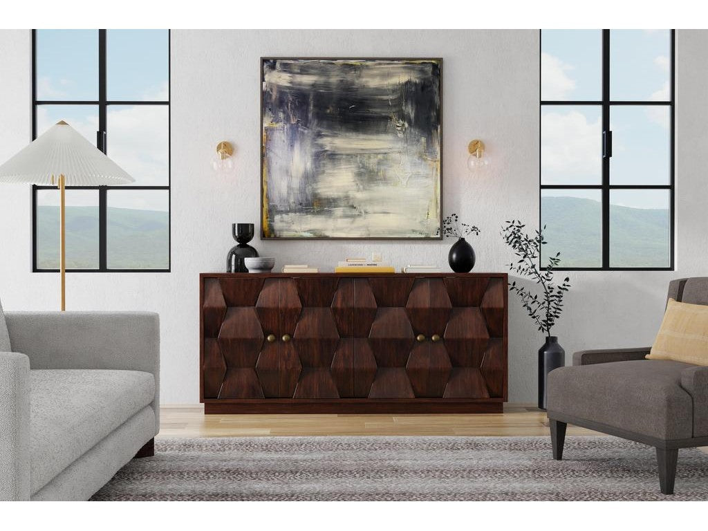 Preston Brown Four Door Sideboard - Ornate Home