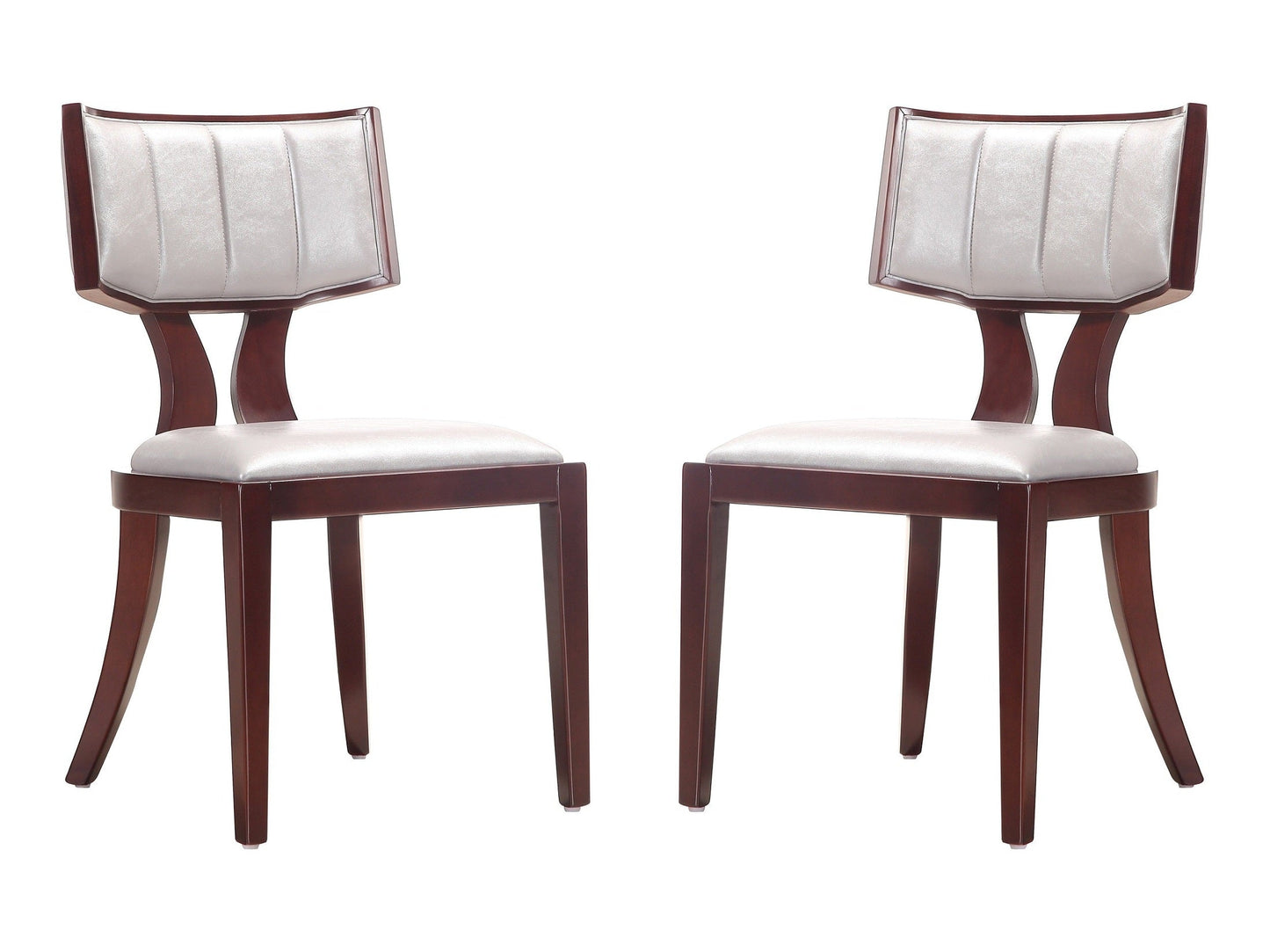 Pulitzer Dining Chair (Set of Two) in Silver and Walnut - Ornate Home
