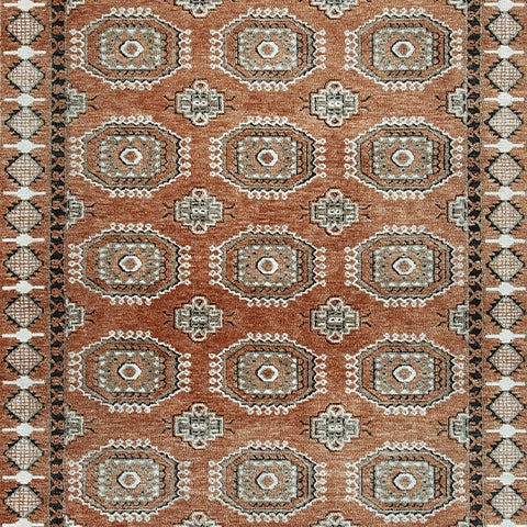 Qaabiz Sienna/Ivory/Black Large Rug- Viva Furn