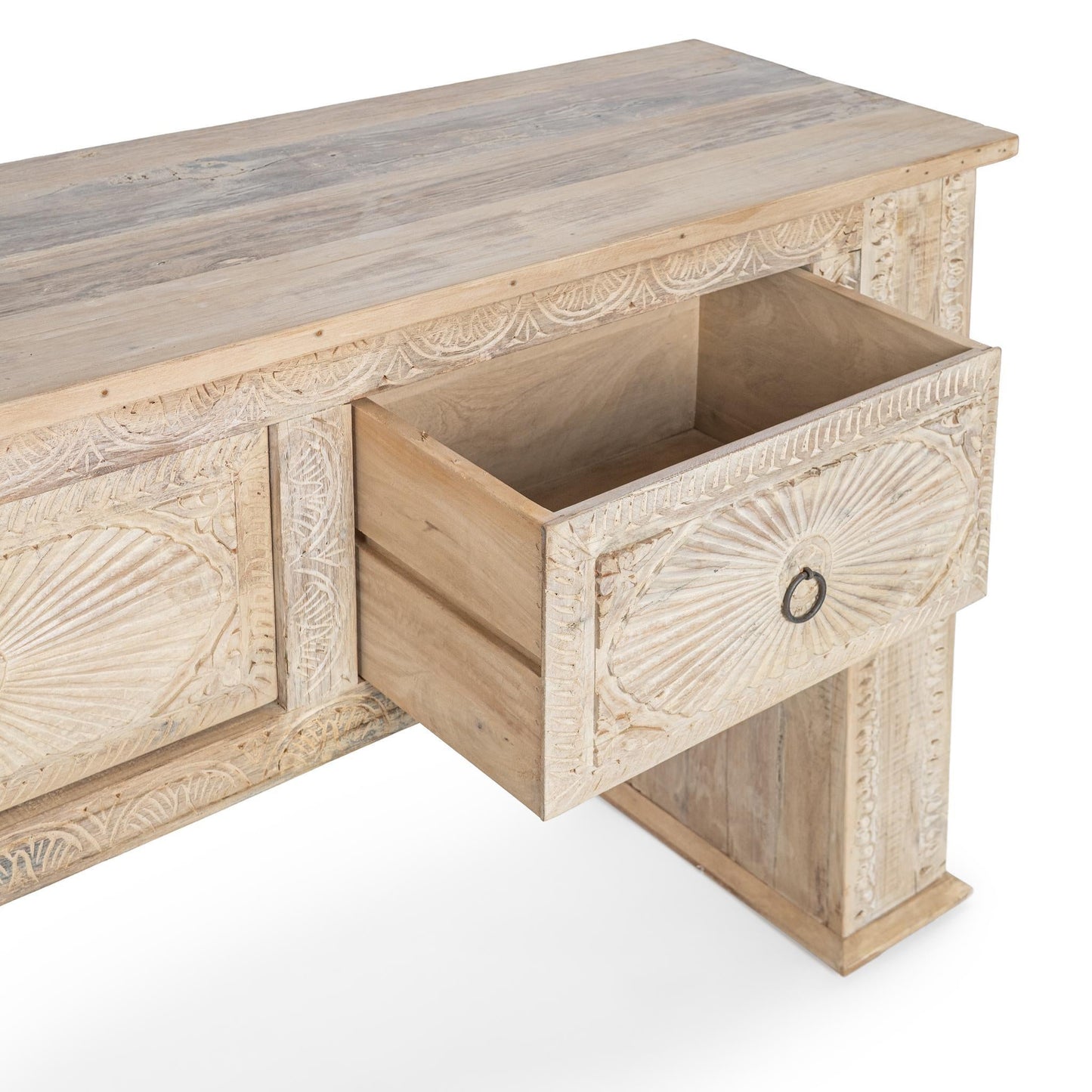 Qena Butterwood Blend 4 Drawer Console Table - Ornate Home
