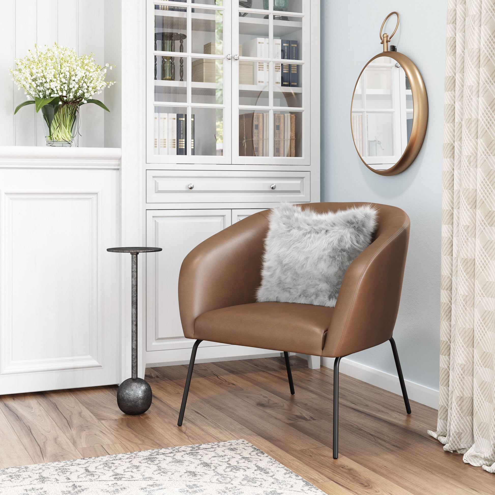 Quinten Vintage Brown Accent Chair - Ornate Home