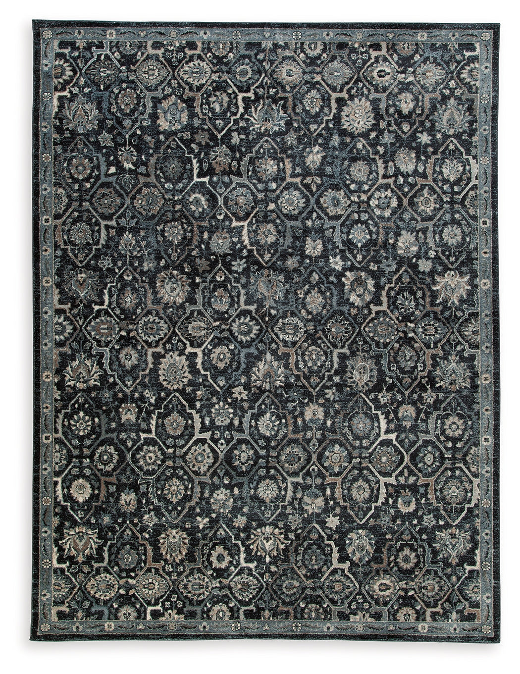 Hilcott Blue/Cream/Brown 7'10" x 10'6" Rug
