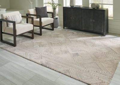 Jadott Beige/Brown Large Rug - Ornate Home