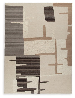 Kencher Beige/Brown Extra Large Rug - Ornate Home