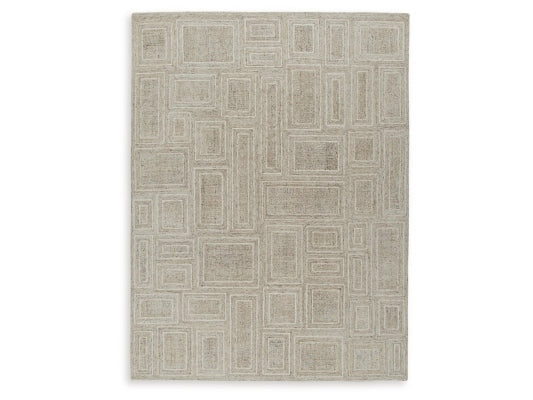 Brickburgh Gray/Ivory/Honey Large Rug - Ornate Home