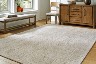 Brickburgh Gray/Ivory/Honey Large Rug - Ornate Home