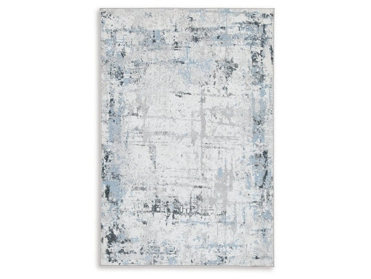 Emertonly Blue/White/Gray Washable Medium Rug - Ornate Home
